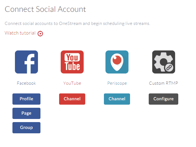 oneStreamLive connect accounts